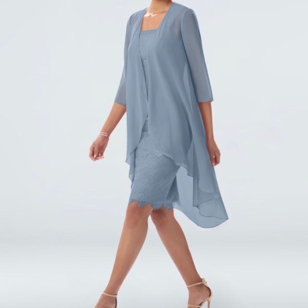 Azazie Dusty Blue  Mid-length Formal dress 💙